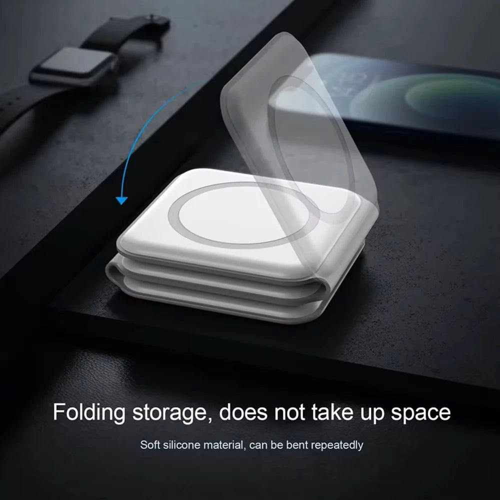 40W 3 in 1 Magnetic Charging Pad – Snap. Charge. Go. Perfect for: iPhone & MagSafe users, busy tech lovers.
“Charging never looked this good.”